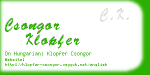 csongor klopfer business card